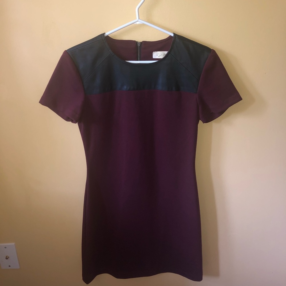 Burgundy with leather dress